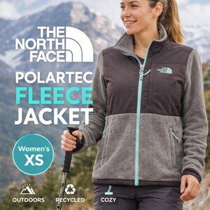 THE NORTH FACE Womens Gray Polartec Long Sleeve Zip-up Jacket, XS/TP
